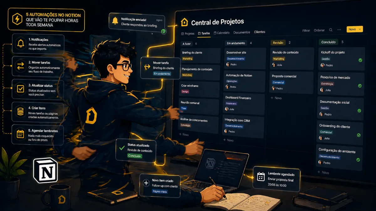 5 automações no Notion para reduzir tarefas repetitivas